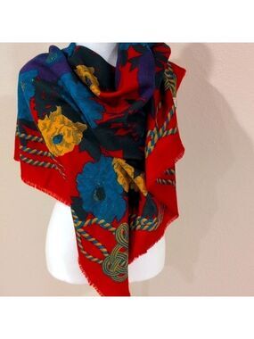 Vintage scarf,made in Italy,100%polyester ,.35 inches square.